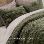 EVERGRACE Luxury Ruched Velvet Quilt King Size, Ultra Soft Bedspread Coverlet Se... - Image 4