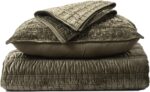 EVERGRACE Luxury Ruched Velvet Quilt King Size, Ultra Soft Bedspread Coverlet Se... - Image 5