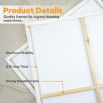 CONDA Large Stretched Canvas for Painting, 30x40 Inch 2 Pack Big Canvas, 100% Co... - Image 5