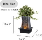 GOSSI Tabletop Water Fountain with LED Lights, Indoor Waterfall Fountain for Hom... - Image 5