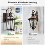 VIANIS Outdoor Porch Lights Wall Mount, 2-Pack Motion Sensor Porch Light with E2... - Image 6