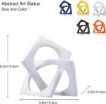 Modern Geometric Sculpture White Knot Statue Decor, Home Bookcase Centerpiece Ja... - Image 3