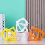 Modern Geometric Sculpture White Knot Statue Decor, Home Bookcase Centerpiece Ja... - Image 6