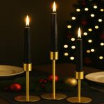 smtyle Gold Taper Candle Holders for Candlestick Candles Set of 3 Candelabra wit... - Image 3