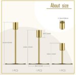 smtyle Gold Taper Candle Holders for Candlestick Candles Set of 3 Candelabra wit... - Image 6