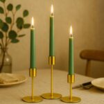 smtyle Gold Taper Candle Holders for Candlestick Candles Set of 3 Candelabra wit... - Image 7