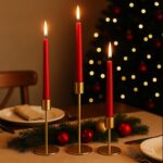 smtyle Gold Taper Candle Holders for Candlestick Candles Set of 3 Candelabra wit... - Image 8