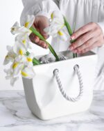 Ceramic Purse Vase for Flowers – Decorative Cute Funky Bag Flower Vase for Cente... - Image 3