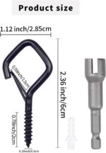 35 PCS Eye Screw Hooks for Hanging Heavy Duty with Safety Buckle.Metal Ceiling H... - Image 3