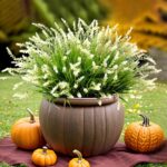 Ammyoo Artificial Faux Plants Flowers for Outdoor Decorations, Fake Monkey Grass... - Image 3