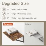 Deep Floating Shelves for Wall, 12 Inch Deep Floating Shelves Set of 2, 16"W x 1... - Image 6