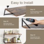 Deep Floating Shelves for Wall, 12 Inch Deep Floating Shelves Set of 2, 16"W x 1... - Image 8