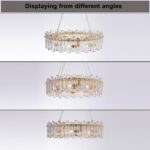 Modern Luxury K9 Crystal Chandelier 8-Lights Gold Round Pendant Light Easy Insta... - Image 4
