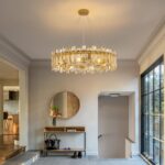 Modern Luxury K9 Crystal Chandelier 8-Lights Gold Round Pendant Light Easy Insta... - Image 7