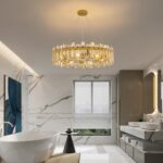 Modern Luxury K9 Crystal Chandelier 8-Lights Gold Round Pendant Light Easy Insta... - Image 9