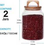 SAIOOL Canister Set of 2, Glass Kitchen Canisters with Airtight Acacia Lid, Tall... - Image 3