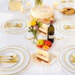 13 Inch Charger Plates, 16 Pack, Clear Charger Plates with Gold Rim, Heavy Duty ... - Image 5