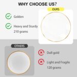 13 Inch Charger Plates, 16 Pack, Clear Charger Plates with Gold Rim, Heavy Duty ... - Image 7