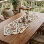Jacquard Woven Floral Table Runner 18x55 inches – Rustic Gobelin Tapestry Dining... - Image 3