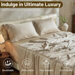 MEISHANG Extra Deep Pocket Cotton Sheets Queen Size - 100% Egyptian Cotton 1000 ... - Image 3