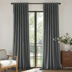 Joydeco Pinch Pleated Velvet Curtains 84 Inch Long 2 Panel Set for Living Room B... - Image 3