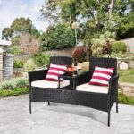 Tangkula Wicker Patio Conversation Furniture Set, Outdoor Furniture Set with Rem... - Image 3