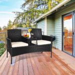 Tangkula Wicker Patio Conversation Furniture Set, Outdoor Furniture Set with Rem... - Image 5