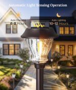 XMCOSY+ Solar Pathway Lights Outdoor, 8 Pack Decorative Crackled Glass Garden Li... - Image 3