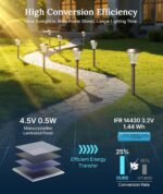 XMCOSY+ Solar Pathway Lights Outdoor, 8 Pack Decorative Crackled Glass Garden Li... - Image 4