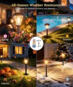XMCOSY+ Solar Pathway Lights Outdoor, 8 Pack Decorative Crackled Glass Garden Li... - Image 6