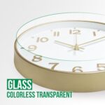 Wall Clock 12 Inch White-Gold Modern Simple Quartz Decorative Clock Non-Ticking ... - Image 6
