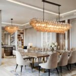 54" Black Rectangular Chandeliers for Dining Room, 12-Light 4 Tiered Large Smoke... - Image 9