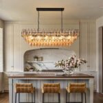 54" Black Rectangular Chandeliers for Dining Room, 12-Light 4 Tiered Large Smoke... - Image 10