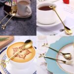 AnSaw 10-Pc Gold Mini Spoons & Forks Set, 4.7" - Stainless Steel, Leaf Handle, I... - Image 4