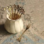 AnSaw 10-Pc Gold Mini Spoons & Forks Set, 4.7" - Stainless Steel, Leaf Handle, I... - Image 6