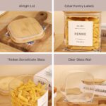 6 Pack Square Glass Pantry Storage Containers with 132 Kitchen Food Pantry Label... - Image 5