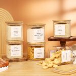 6 Pack Square Glass Pantry Storage Containers with 132 Kitchen Food Pantry Label... - Image 6