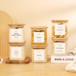 6 Pack Square Glass Pantry Storage Containers with 132 Kitchen Food Pantry Label... - Image 7