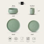 Stone by Mercer Project SHOSAI 16-Piece Stoneware Dinnerware Set, Plates and Bow... - Image 3