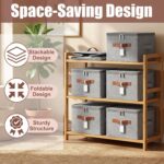 6 Pack 15 Inch Fabric Closet Storage Bins with Lids, 15x10x10In Large Foldable C... - Image 6