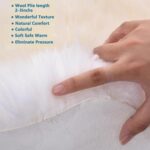 Real Fur Sheepskin Rug with Little Patches, Genuine Fuzzy Wool Sheep Skin Throw ... - Image 4