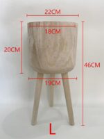 RISEON Handmade Mid Century Modern Wood Planter, Rustic Indoor Flower Pot Plant ... - Image 5