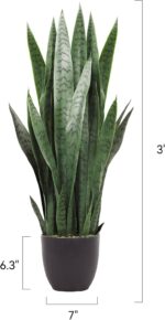 KOL 3FT Artificial Snake Plant, Fake Sansevieria Indoor Outdoor, 28 Thick PE Lea... - Image 8