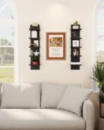 IBUYKE 5 Tier Wall Shelf Unit,Black Vertical Shelf,Floating Storage Shelf,Decora... - Image 3