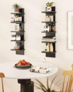IBUYKE 5 Tier Wall Shelf Unit,Black Vertical Shelf,Floating Storage Shelf,Decora... - Image 4