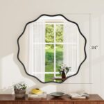 Round Wavy Mirror, 24 Inch Metal Frame Circle Mirror, Round Wall Mounted for Ent... - Image 6