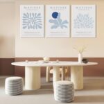 Framed Blue Posters Canvas Wall Art Set of 3 - Coastal Aesthetic Wall Decor Pict... - Image 4