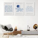 Framed Blue Posters Canvas Wall Art Set of 3 - Coastal Aesthetic Wall Decor Pict... - Image 9