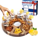 Tequila Shot Glasses Wooden Tray for Gift and Decorations, Elegant Serving Tray ... - Image 3