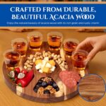 Tequila Shot Glasses Wooden Tray for Gift and Decorations, Elegant Serving Tray ... - Image 6